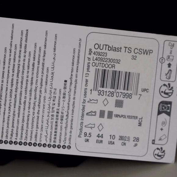 Salomon OUTblast TS CSWP Snow Boots Mens US 10/ EU 44 Black /Black 409223 - Picture 2 of 6